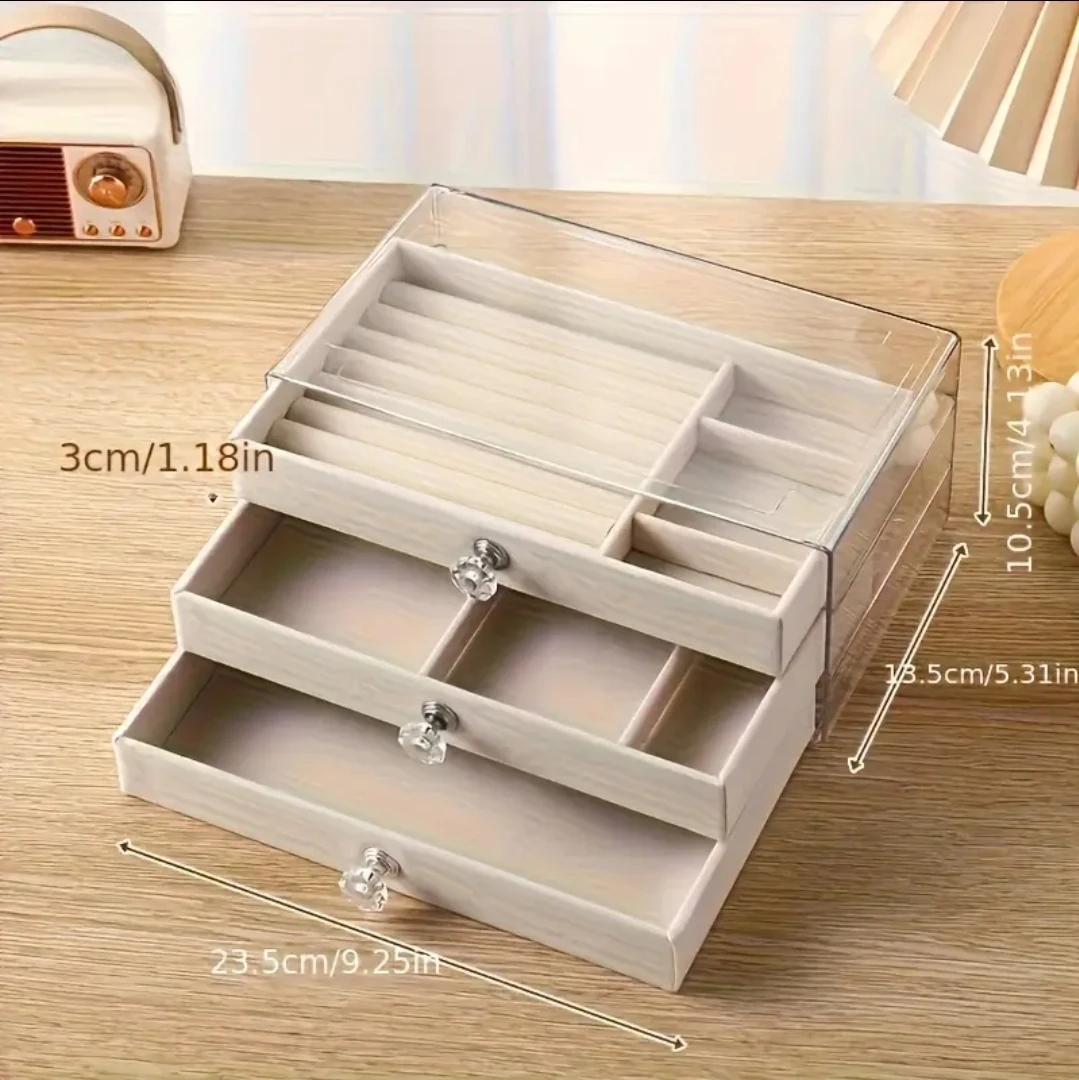 Brand new in box Jewelry Box - 3 Layer Drawer Black and green - photo 4
