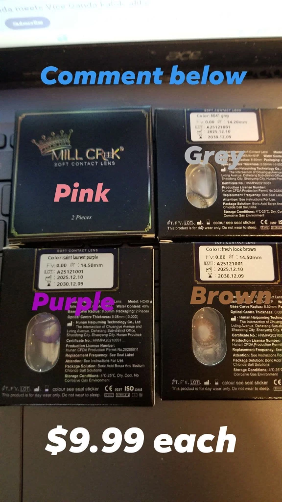 Mill Creek Soft Contact Lenses - Pink, Grey, Purple, Brown