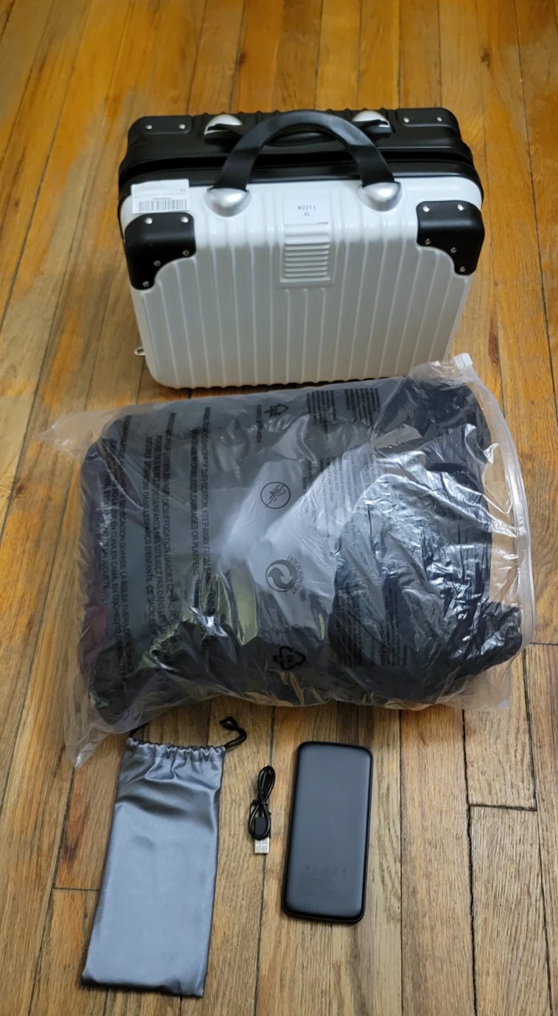 Black Heated Jacket with Power Bank and Travel Case