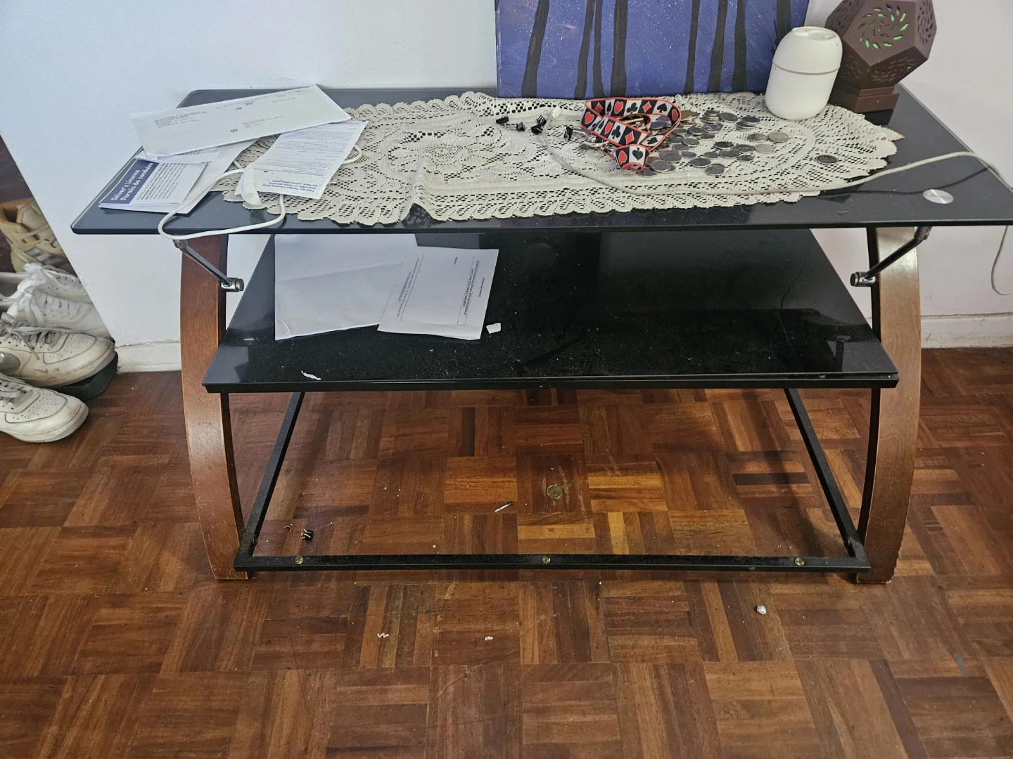 Glass and Wood TV Stand