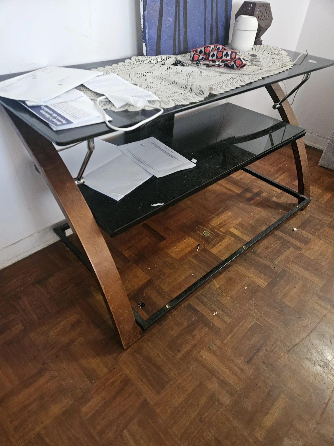 Glass and Wood TV Stand - photo 2