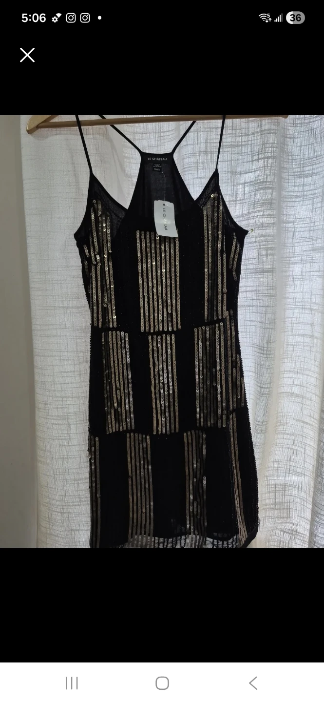 Le Château Black Sequin Mini Dress