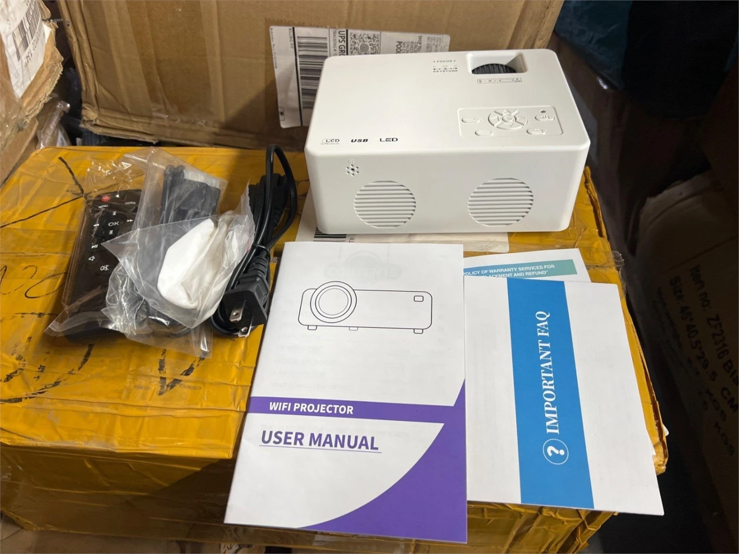 White WiFi Projector with Remote and User Manual - photo 4