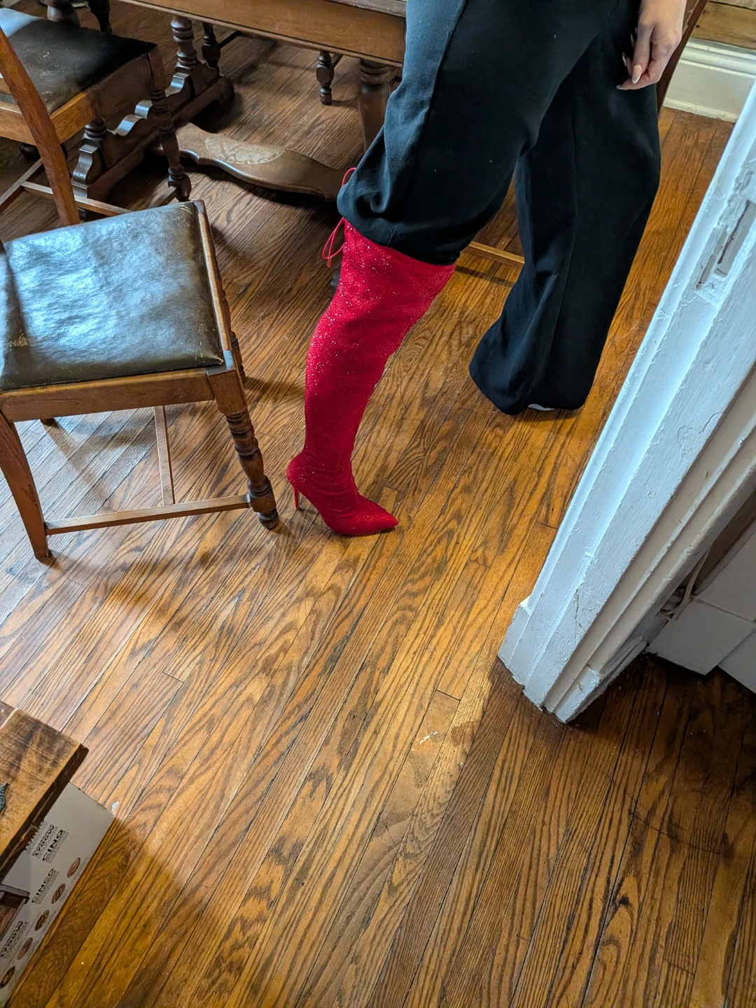 Red Glitter Over-the-Knee Boots - photo 4