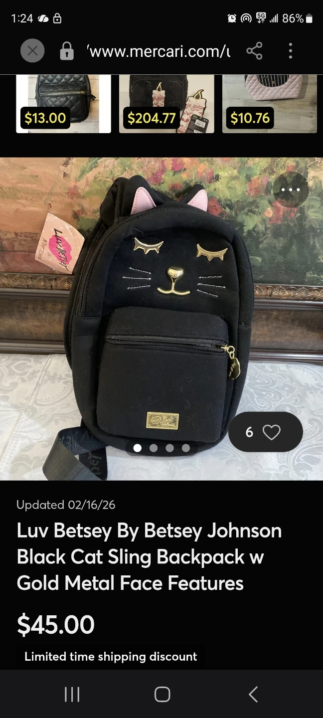 Luv Betsey By Betsey Johnson Black Cat Sling Backpack - photo 5