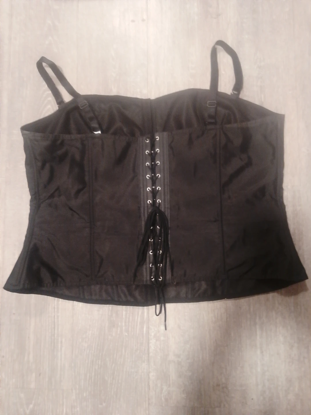 Black Corset Top with Lace-Up Back
