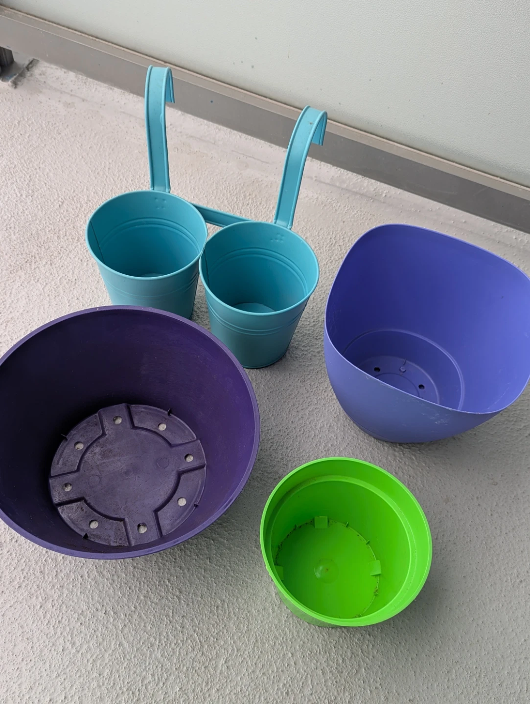 🥕Assorted Flower Pots - Purple, Blue & Green