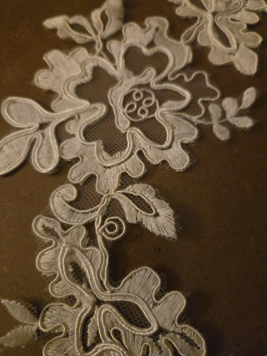 Ivory Lace Applique Floral Trim - photo 4