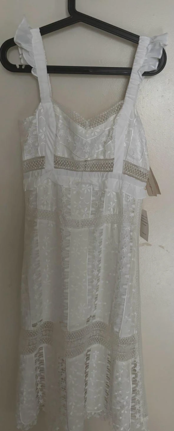 A Original for Love and Lemons Gabrielle Midi Dress in Ivory