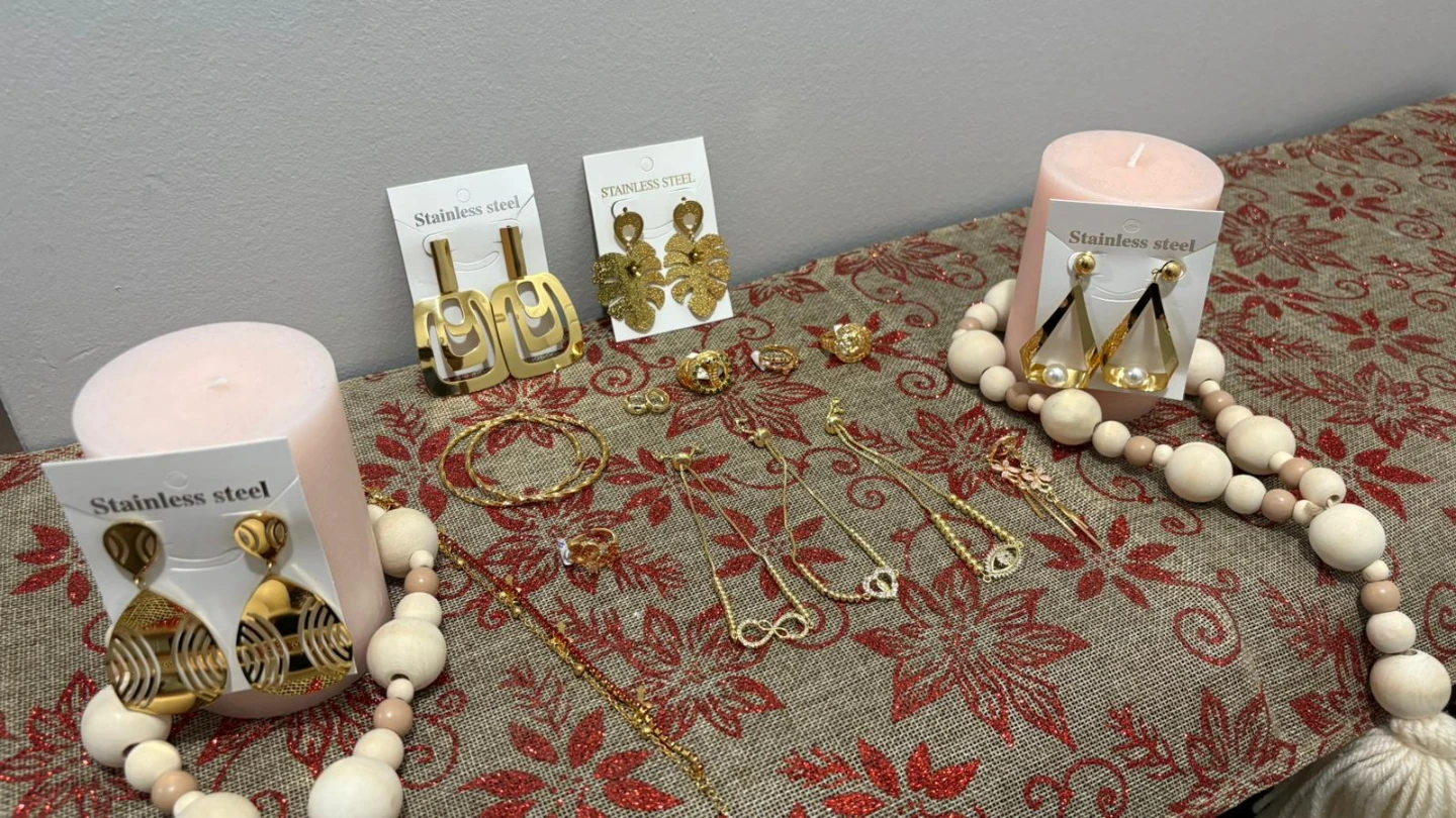 Gold Tone Stainless Steel Jewelry Set