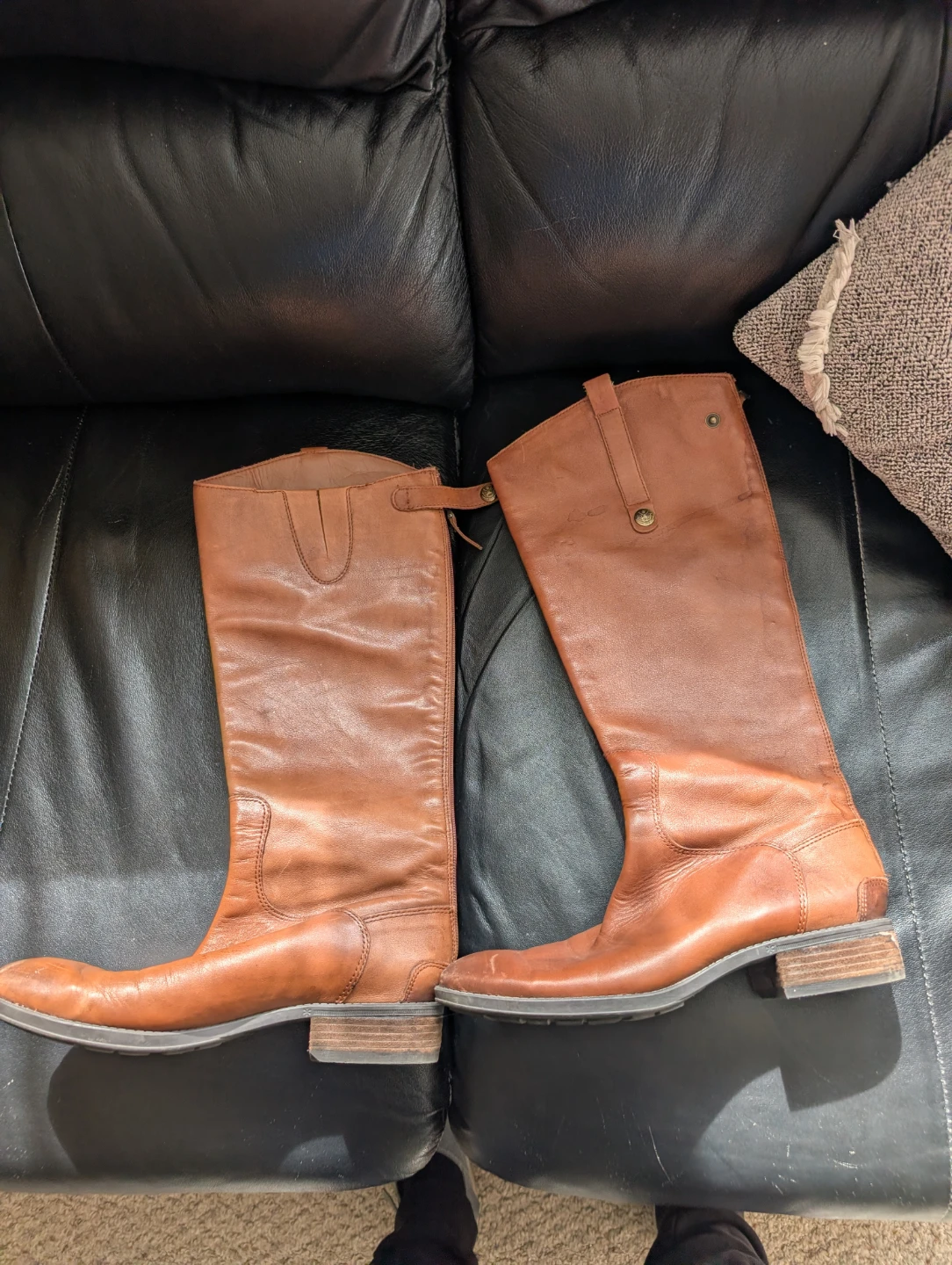 Brown Leather Tall Boots