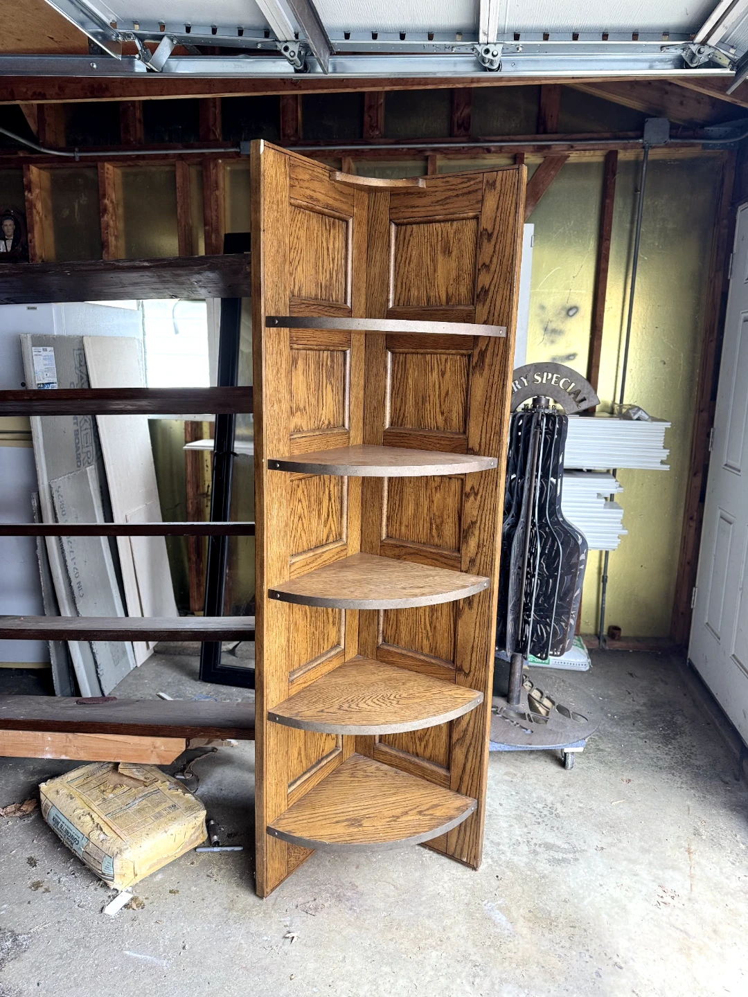 Oak Corner Shelf Unit