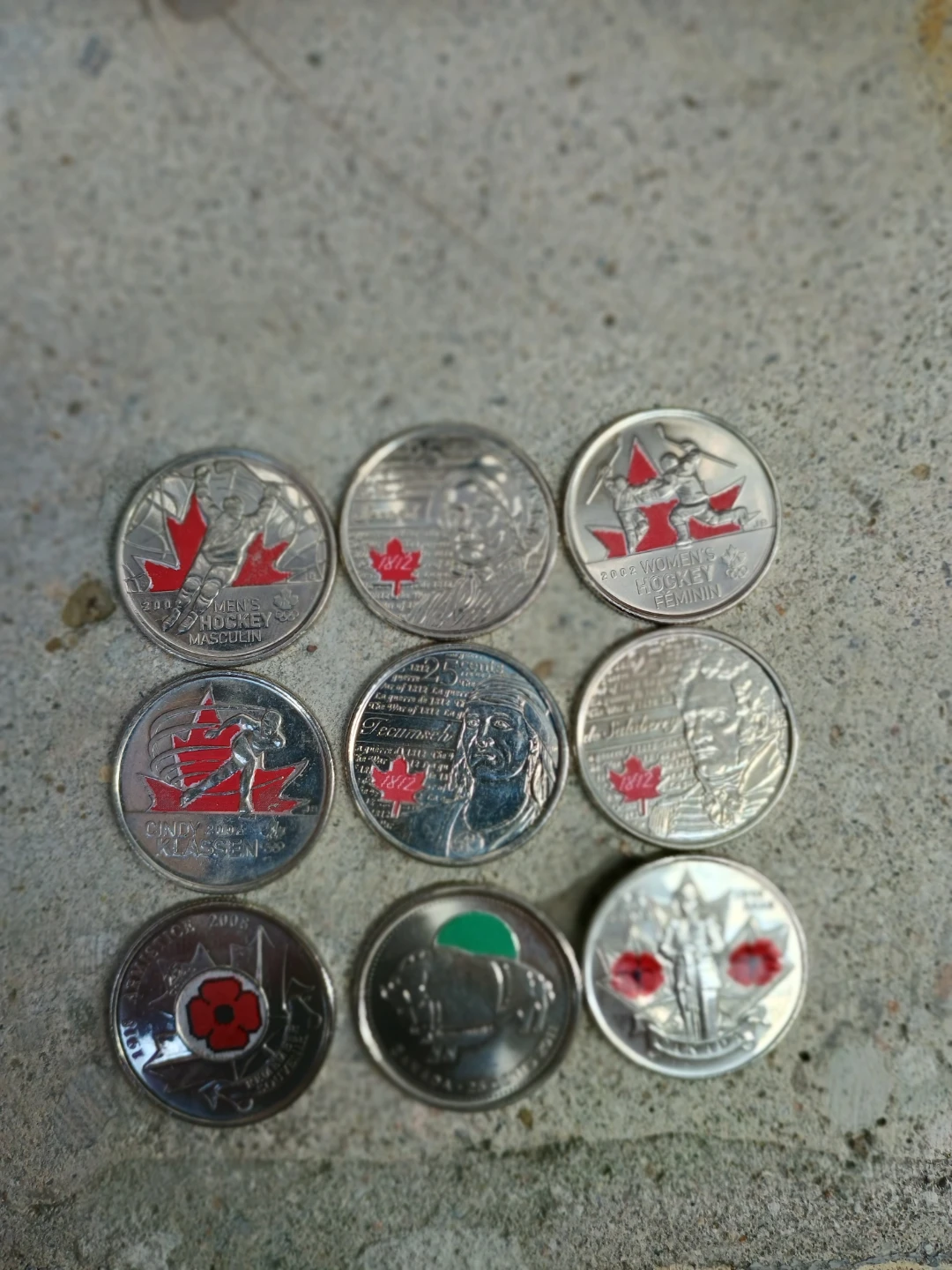 Collection of 9 Canadian Quarters - photo 2