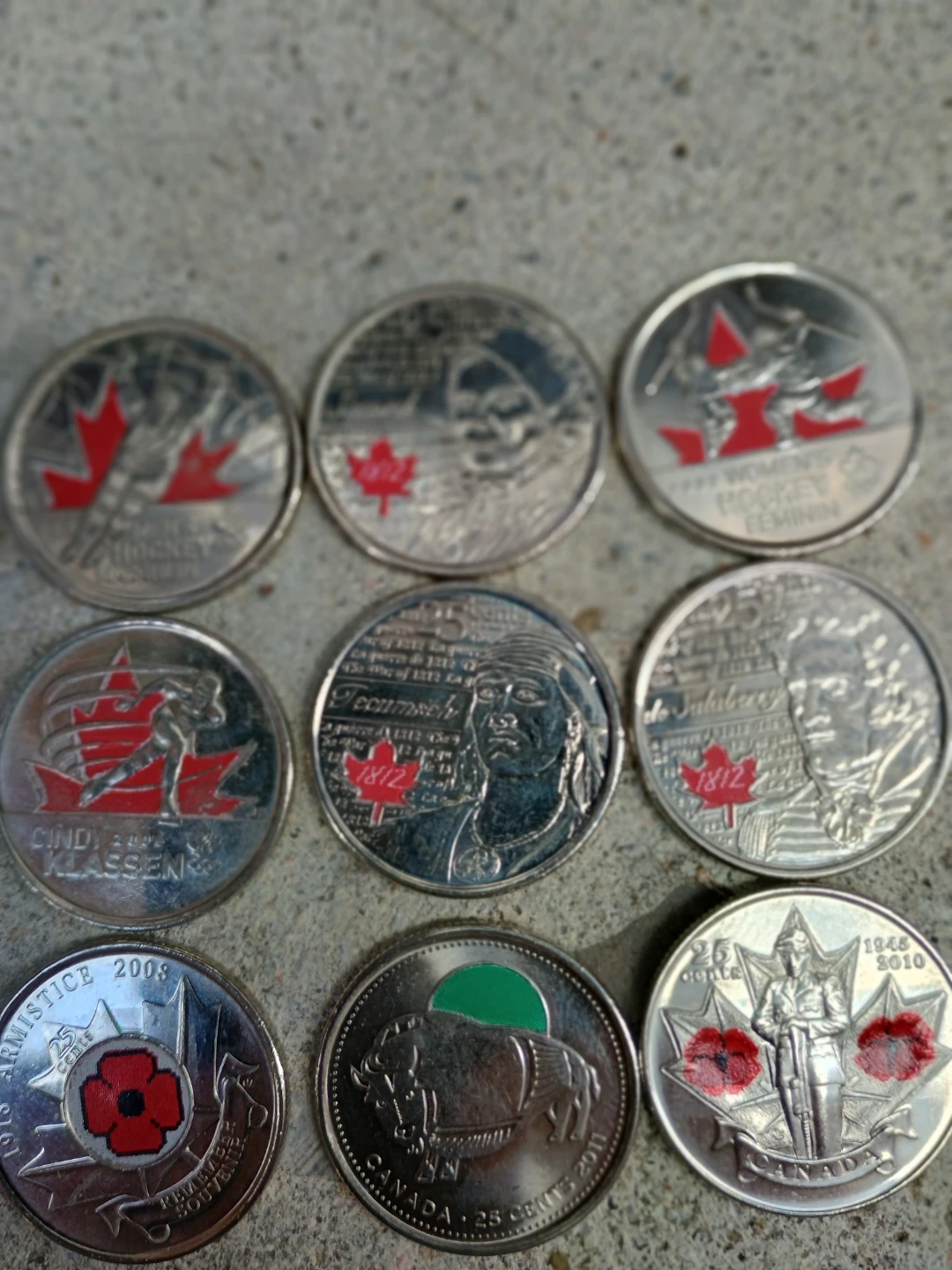 Collection of 9 Canadian Quarters - photo 3