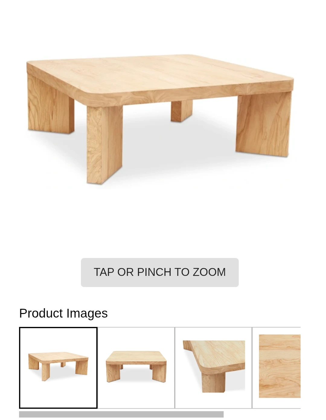 BNIB Moe's Oregon Square Coffee Table Blonde