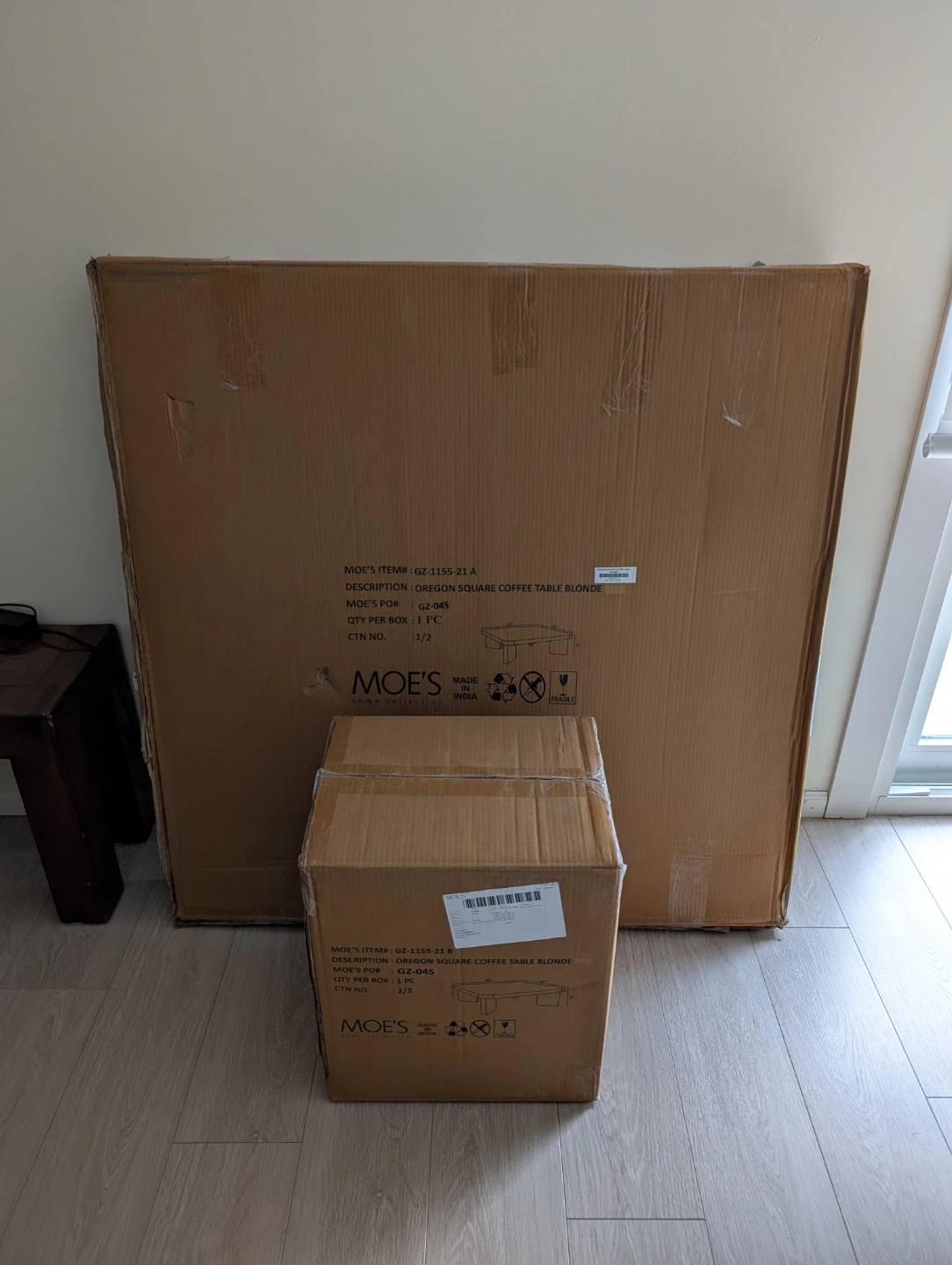 BNIB Moe's Oregon Square Coffee Table Blonde - photo 2