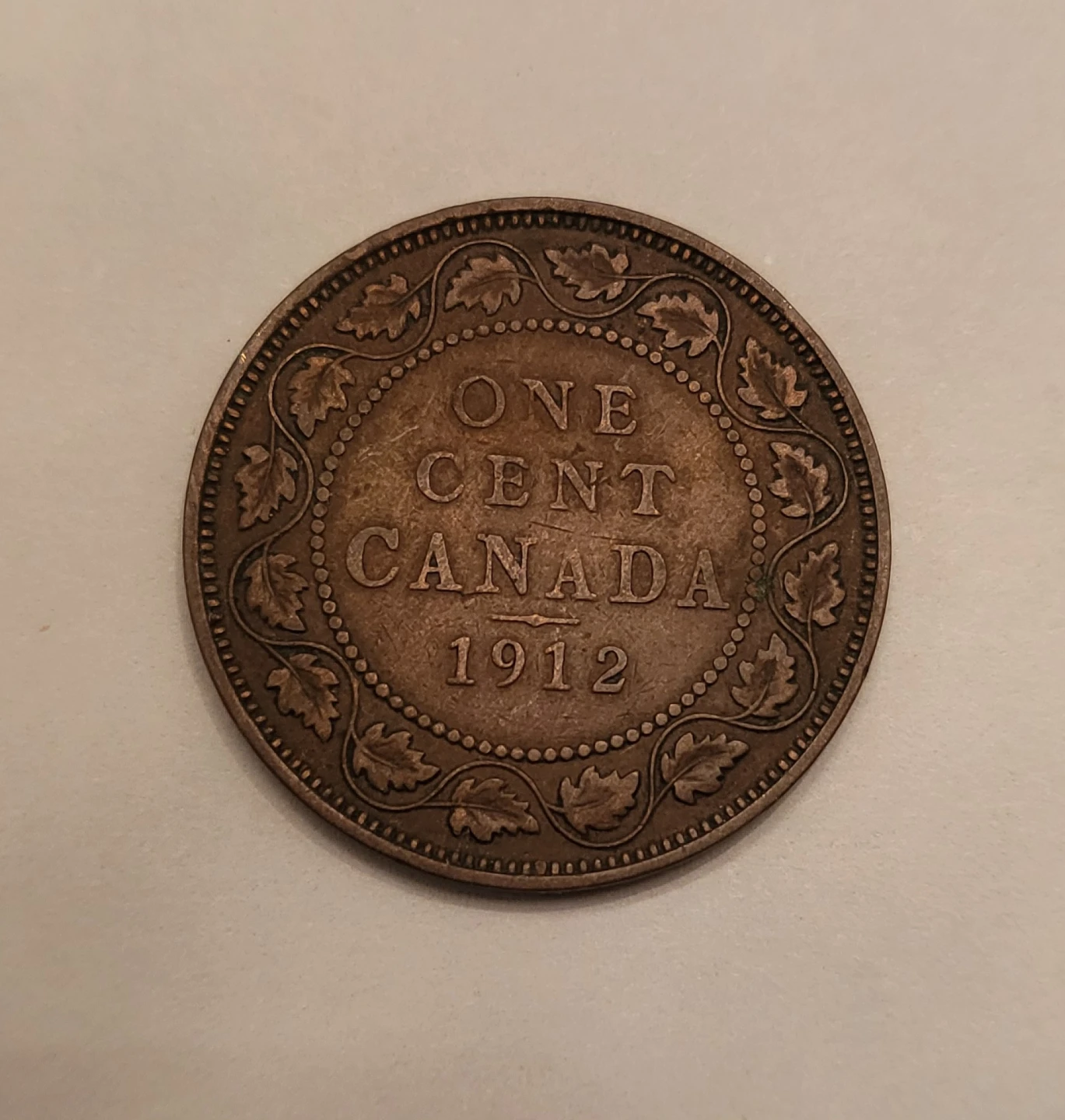1912 Vintage Canadian One Cent Coin