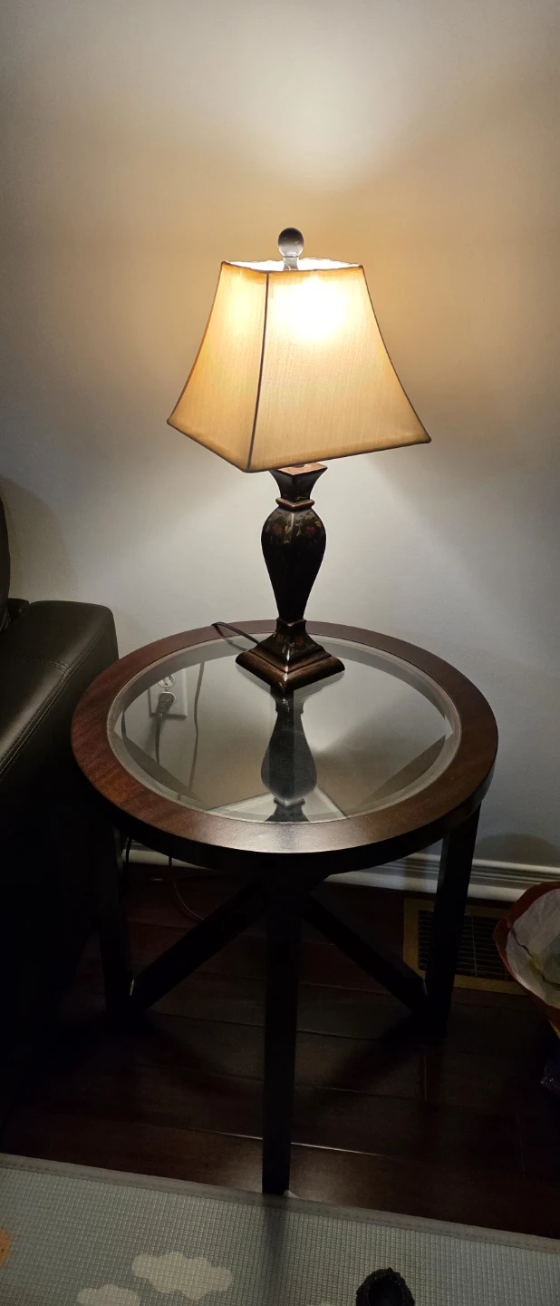 Oval Coffee Table with Glass Top and 2 side tables - photo 4