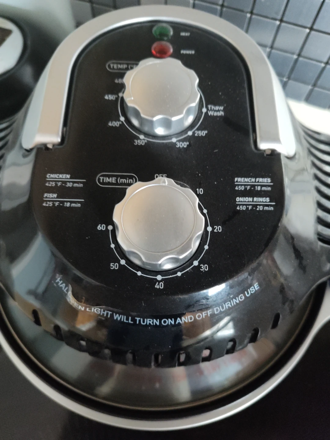 Black Air Fryer with Wire Rack