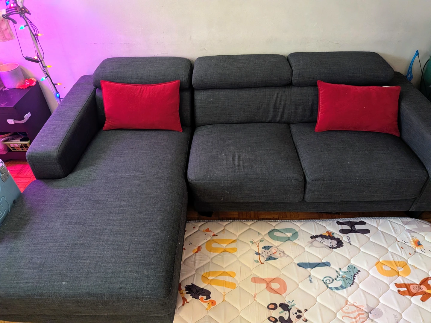 Grey Sectional Sofa with Chaise - photo 2