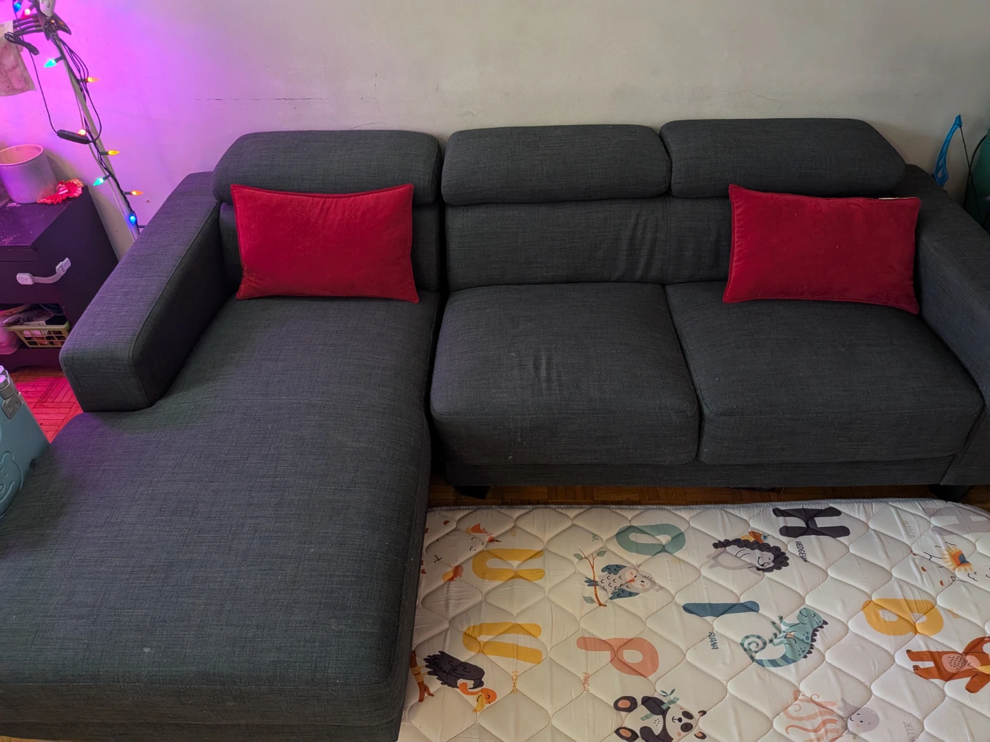 Grey Sectional Sofa with Chaise - photo 3