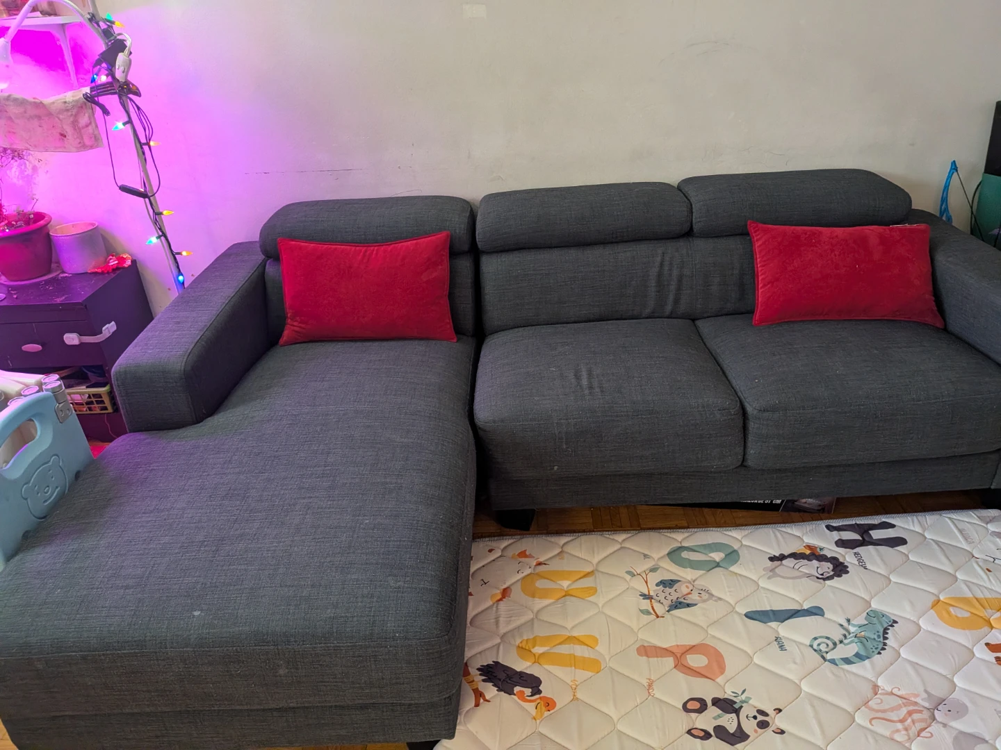 Grey Sectional Sofa with Chaise - photo 4