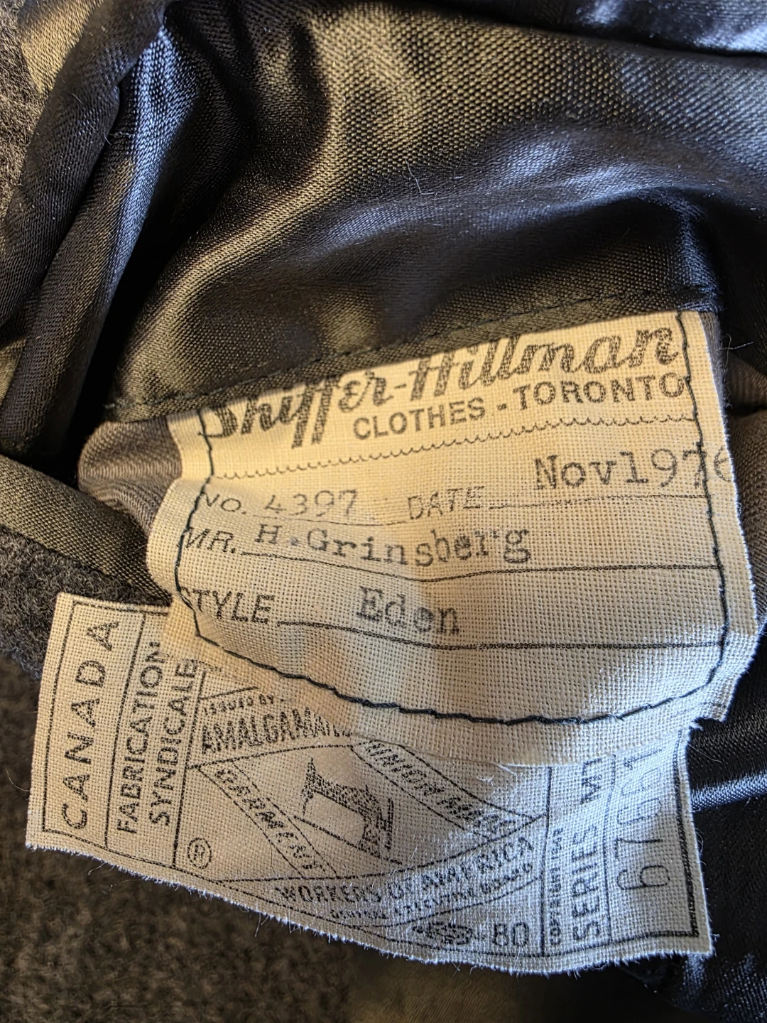 1976 Shiffer-Hillman Eden grey wool coat - photo 3