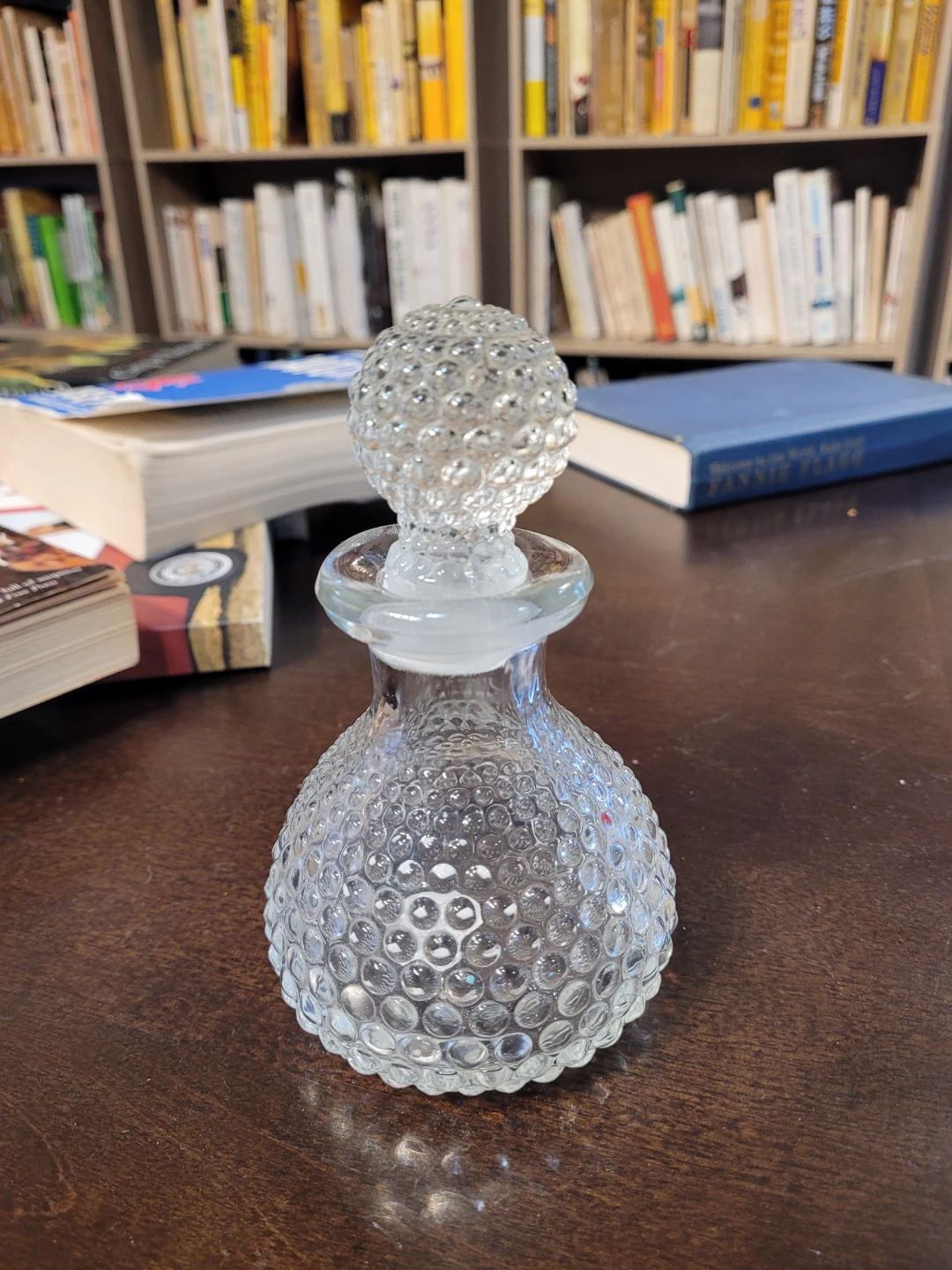 Clear Hobnail Glass Decanter with Stopper