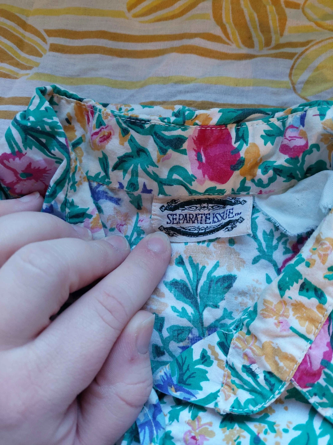 80s floral short sleeve button up blouse - photo 4