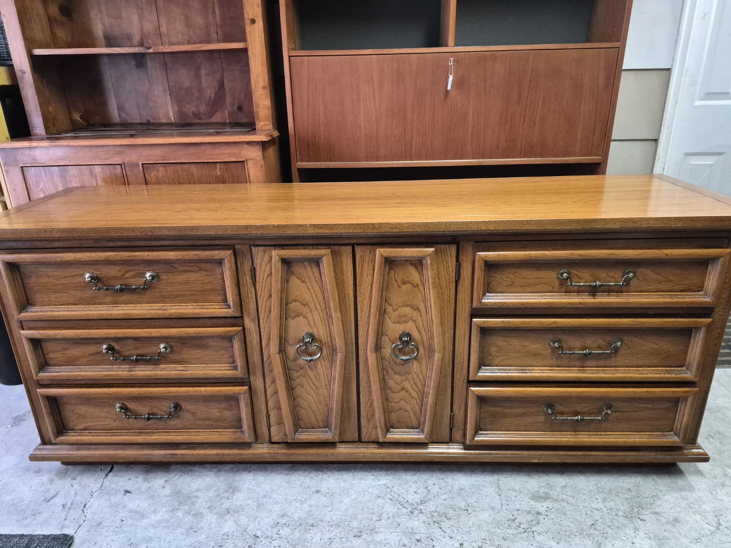 Wooden Dresser with 9 Drawers and Cabinet Space - photo 2