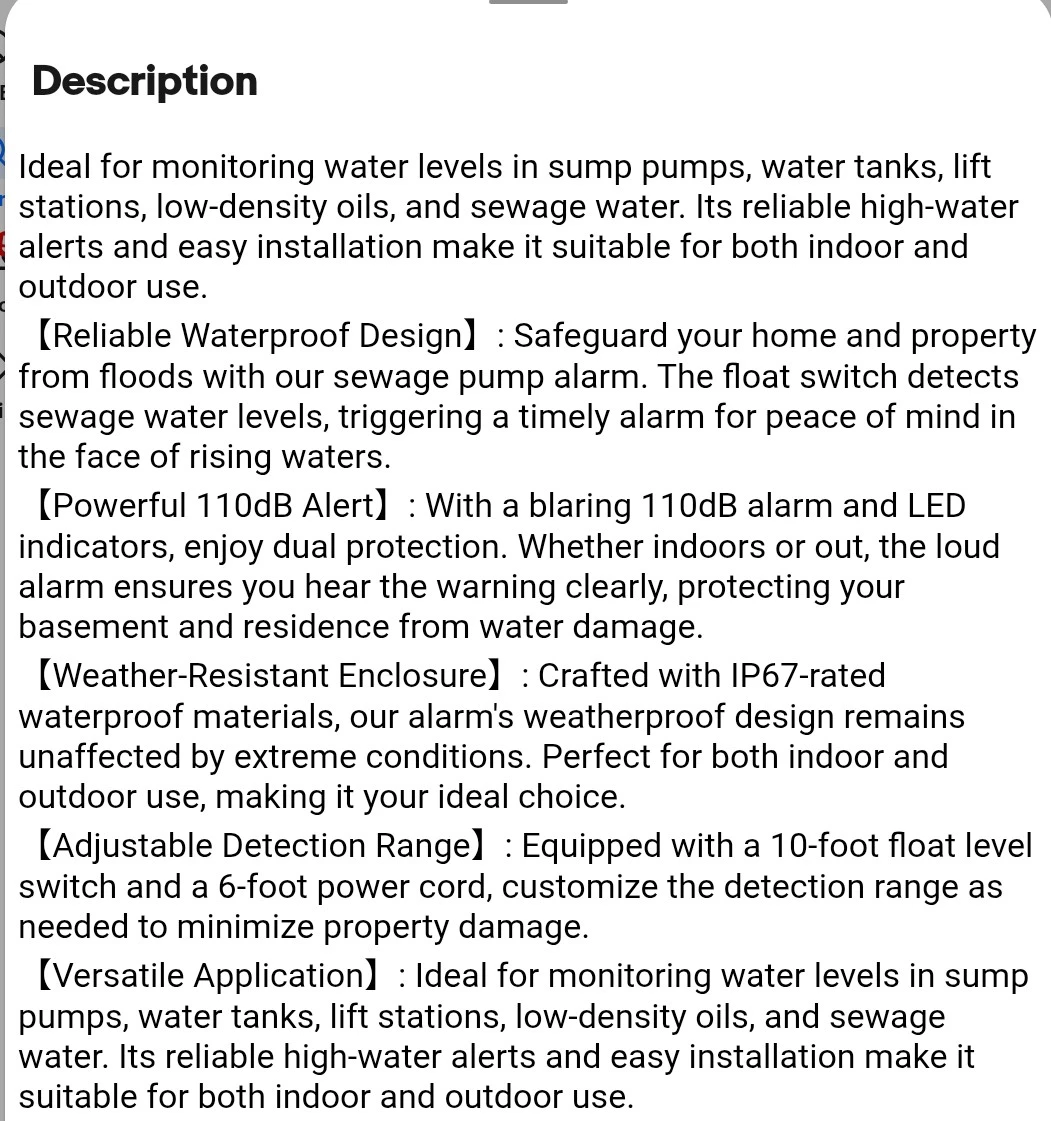 Sekelo Water Level Alarm with Float Switch - photo 5