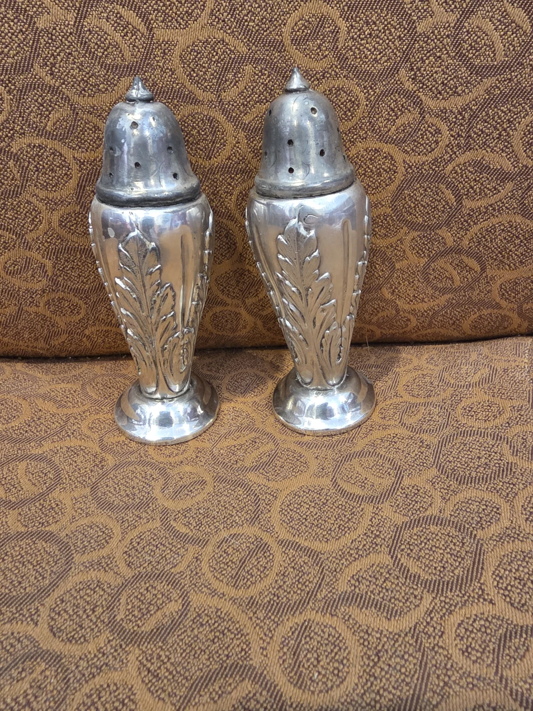 Vintage Silver-Tone Salt and Pepper Shakers Set