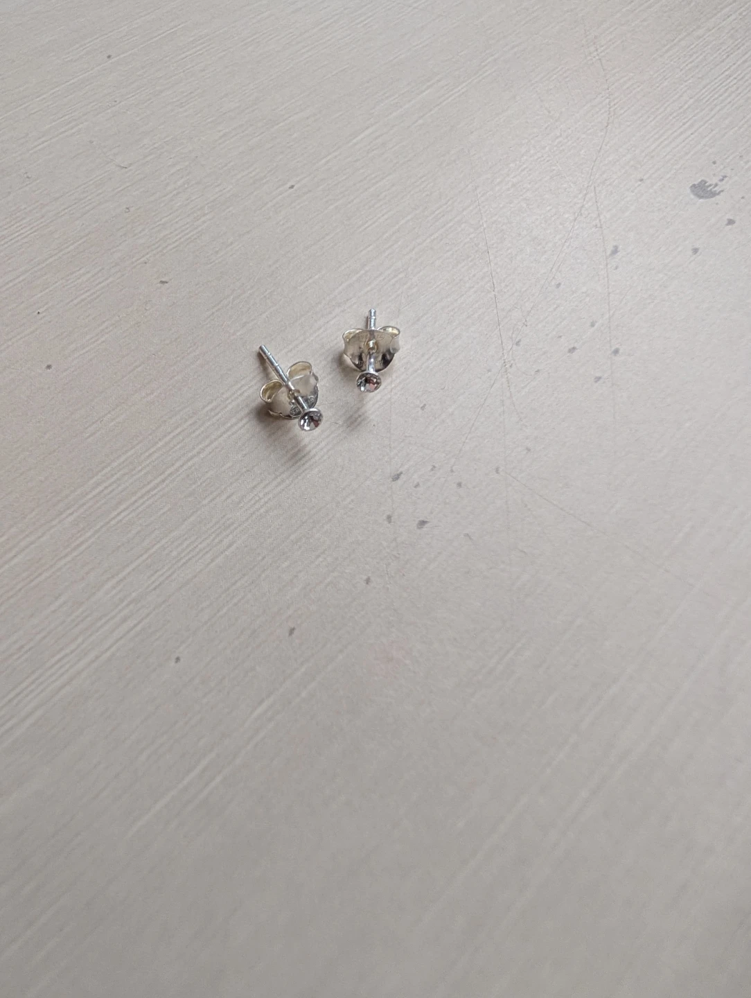 Silver Stud Earrings with Clear Stones