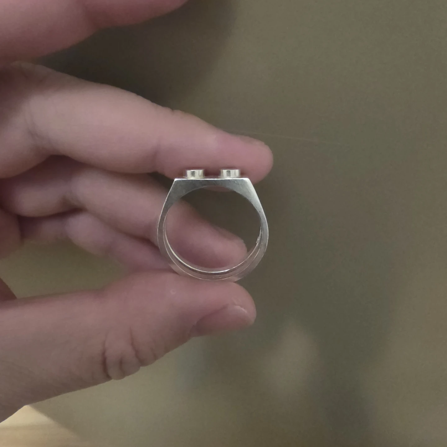 Sterling Silver Ring - Lego Brick Design - photo 2