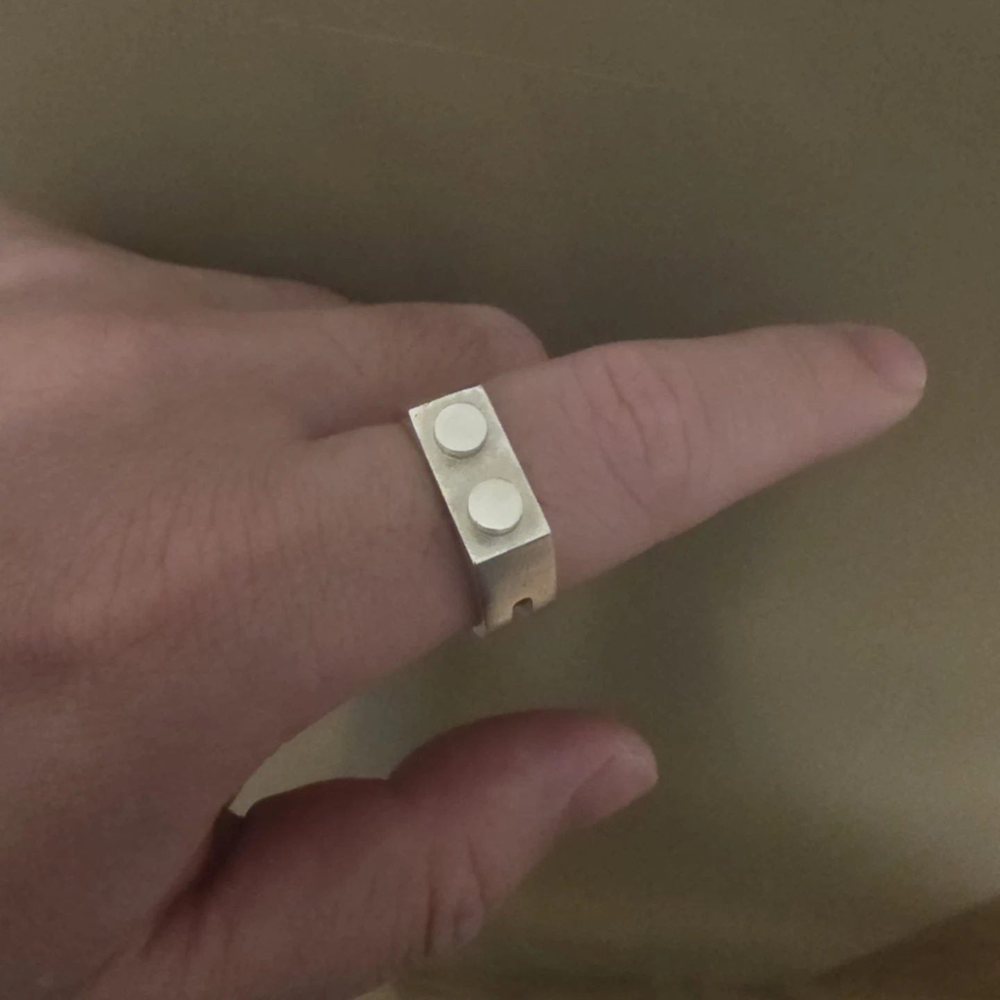 Sterling Silver Ring - Lego Brick Design - photo 3