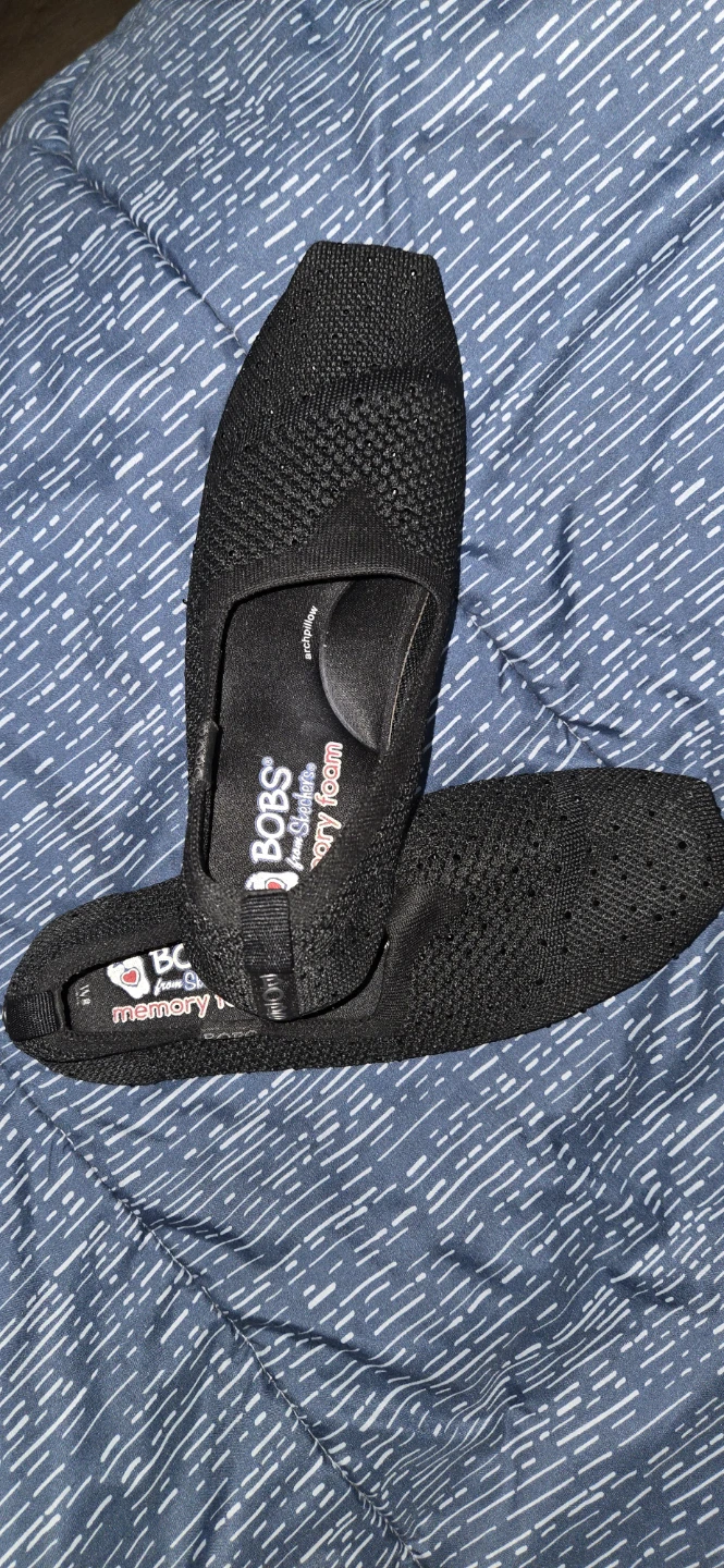 Bobs from Skechers Women's Black Memory Foam Flats