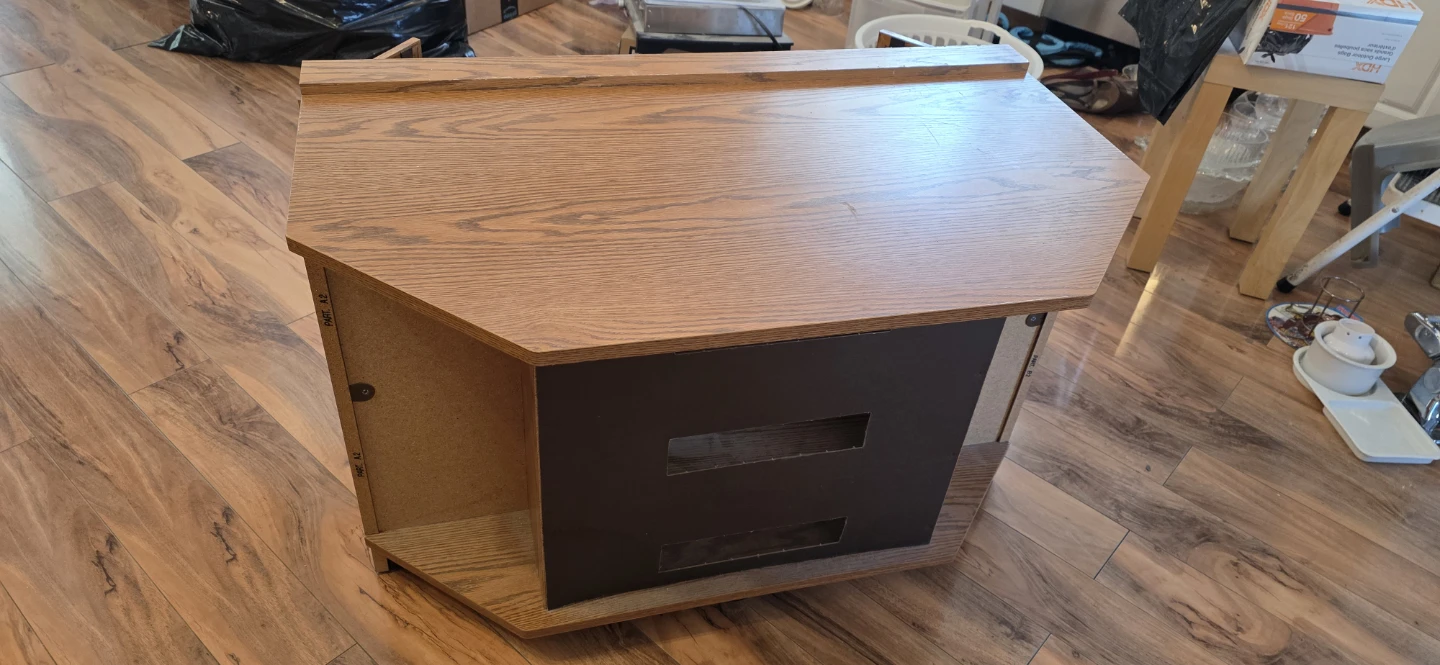 Wooden Corner TV Stand with Cabinet - photo 2