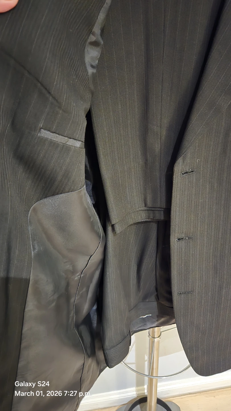 Men's Black Pinstripe Suit and pants - photo 2
