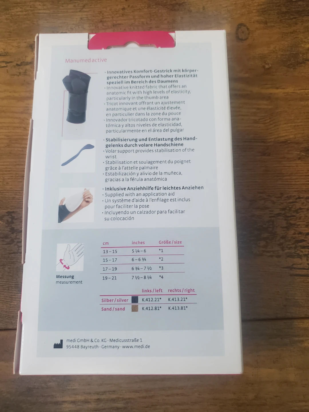 Right , Medi Manumed Active Wrist Support - Size II - Silver - photo 2