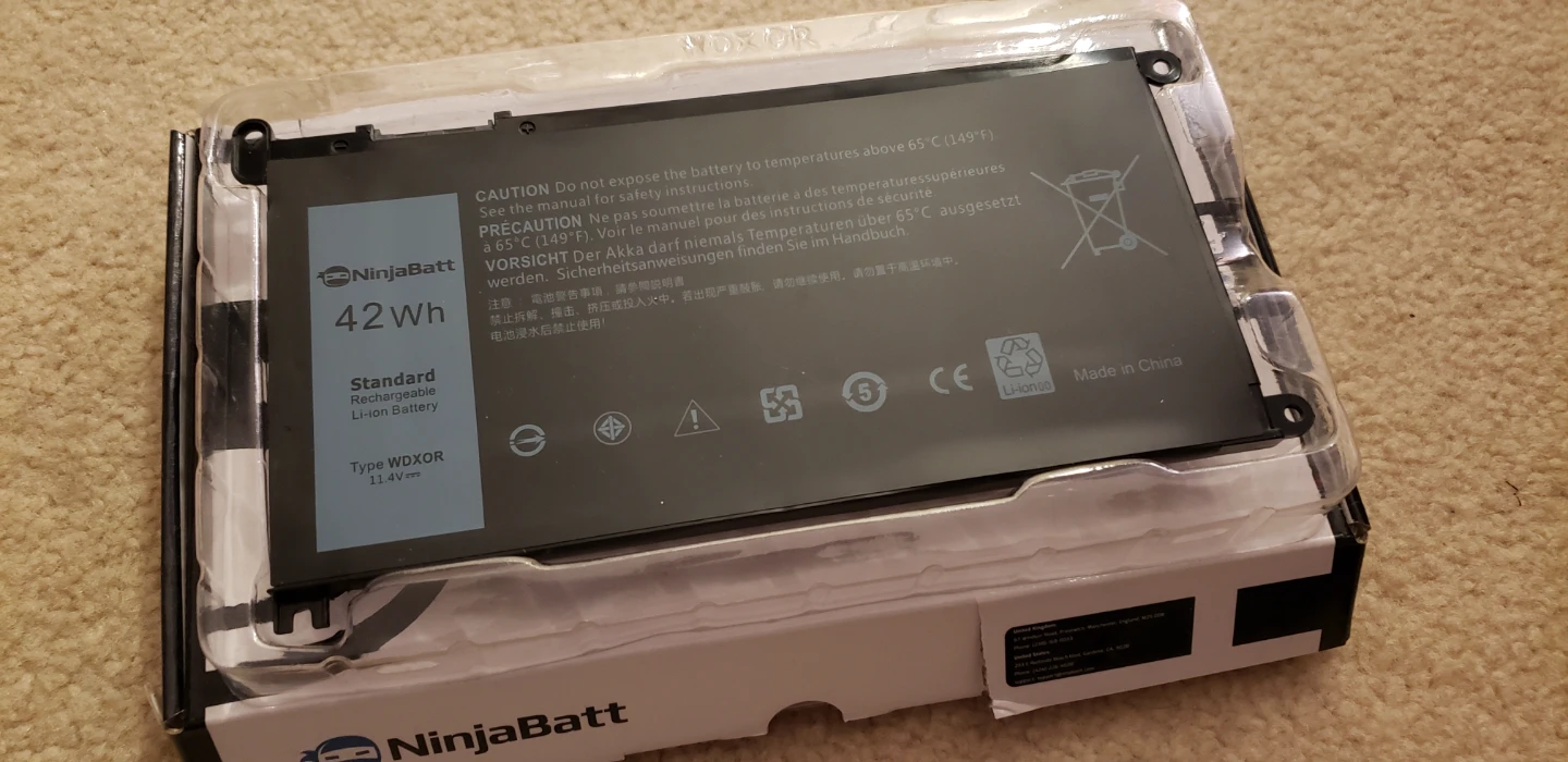 NinjaBatt 42Wh Standard Rechargeable Laptop Battery Type WDXOR
