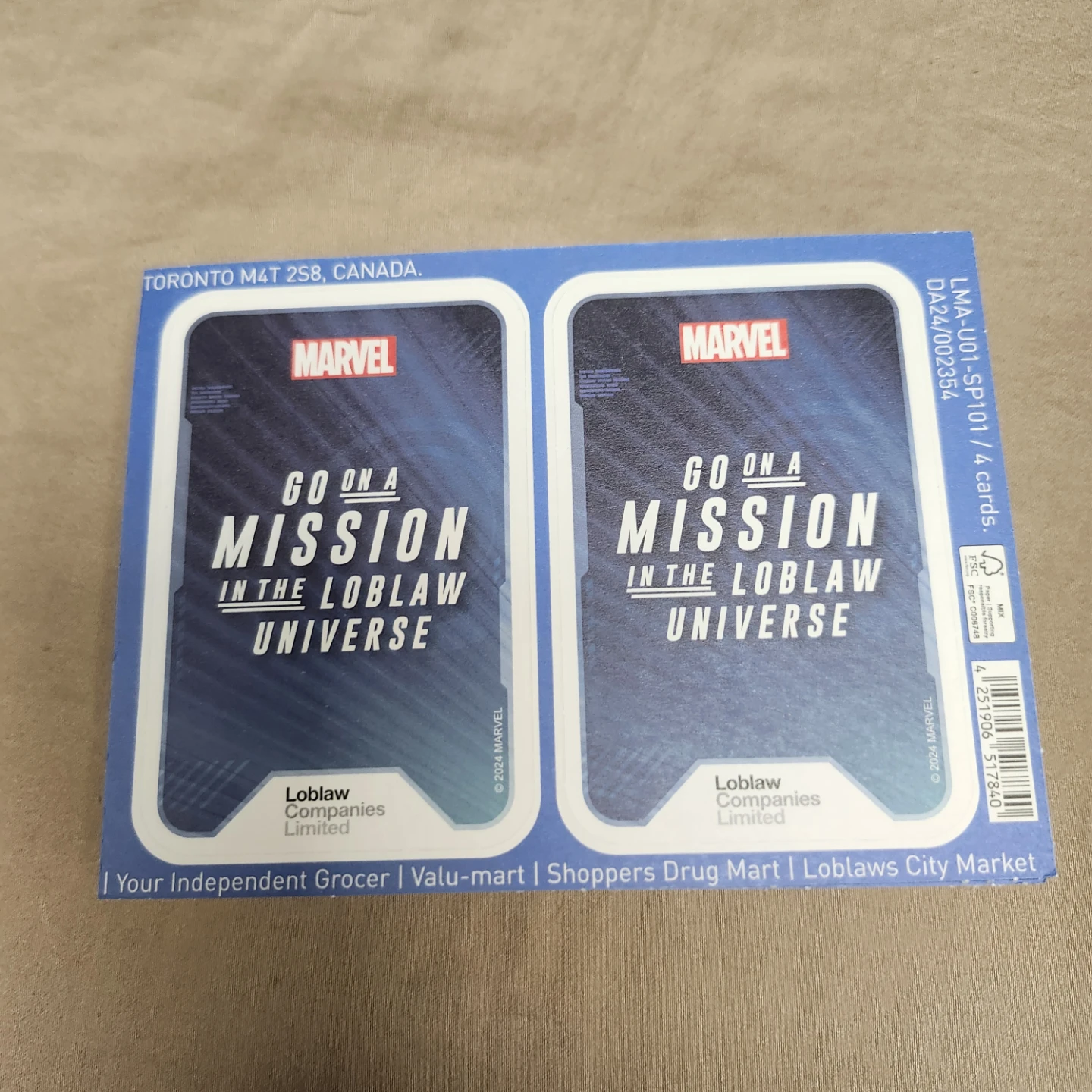Marvel Go On A Mission In The Loblaw Universe Trading Cards - photo 5