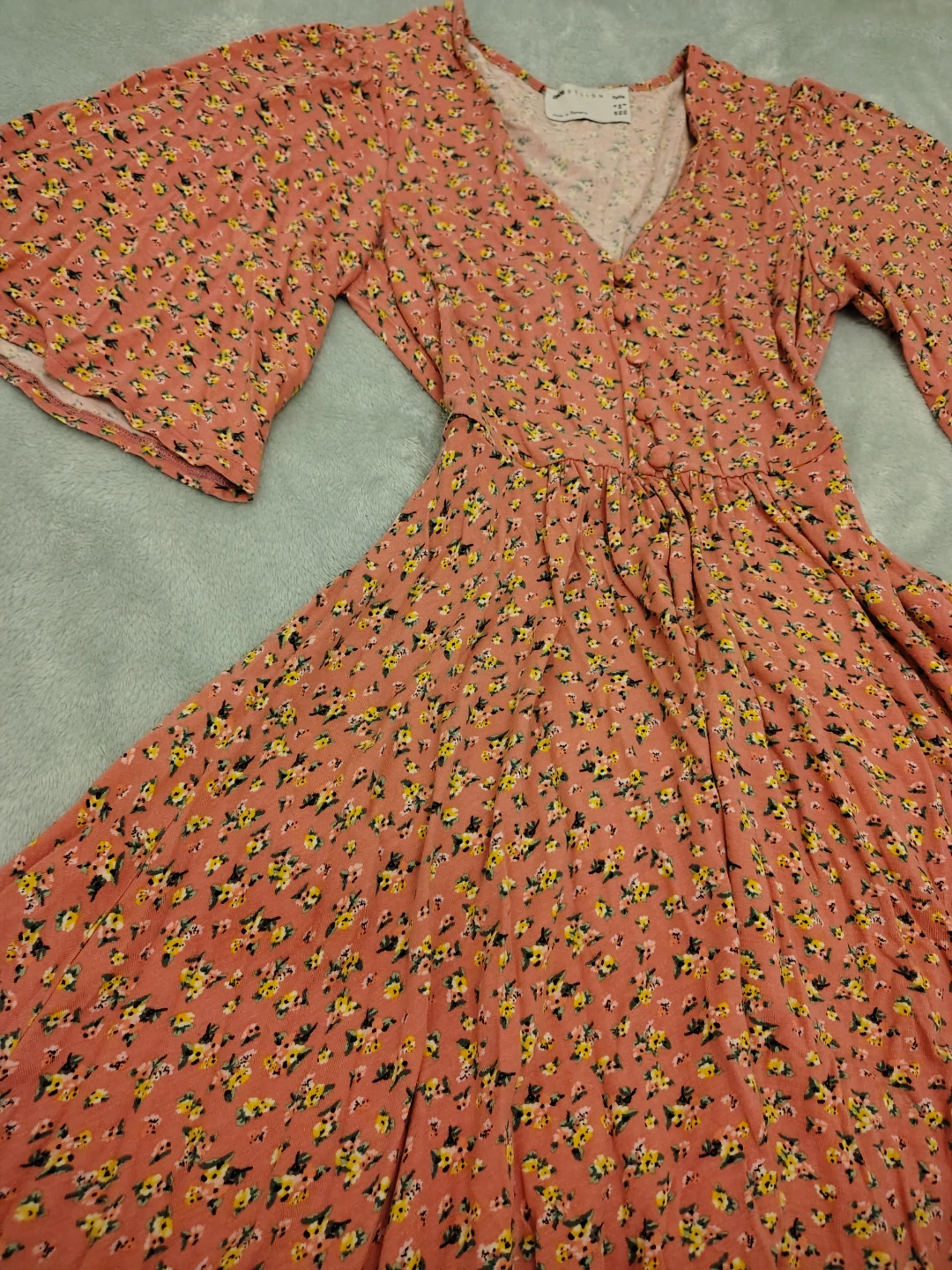 Floral Print Midi Dress bell sleeves - XS/S - photo 2