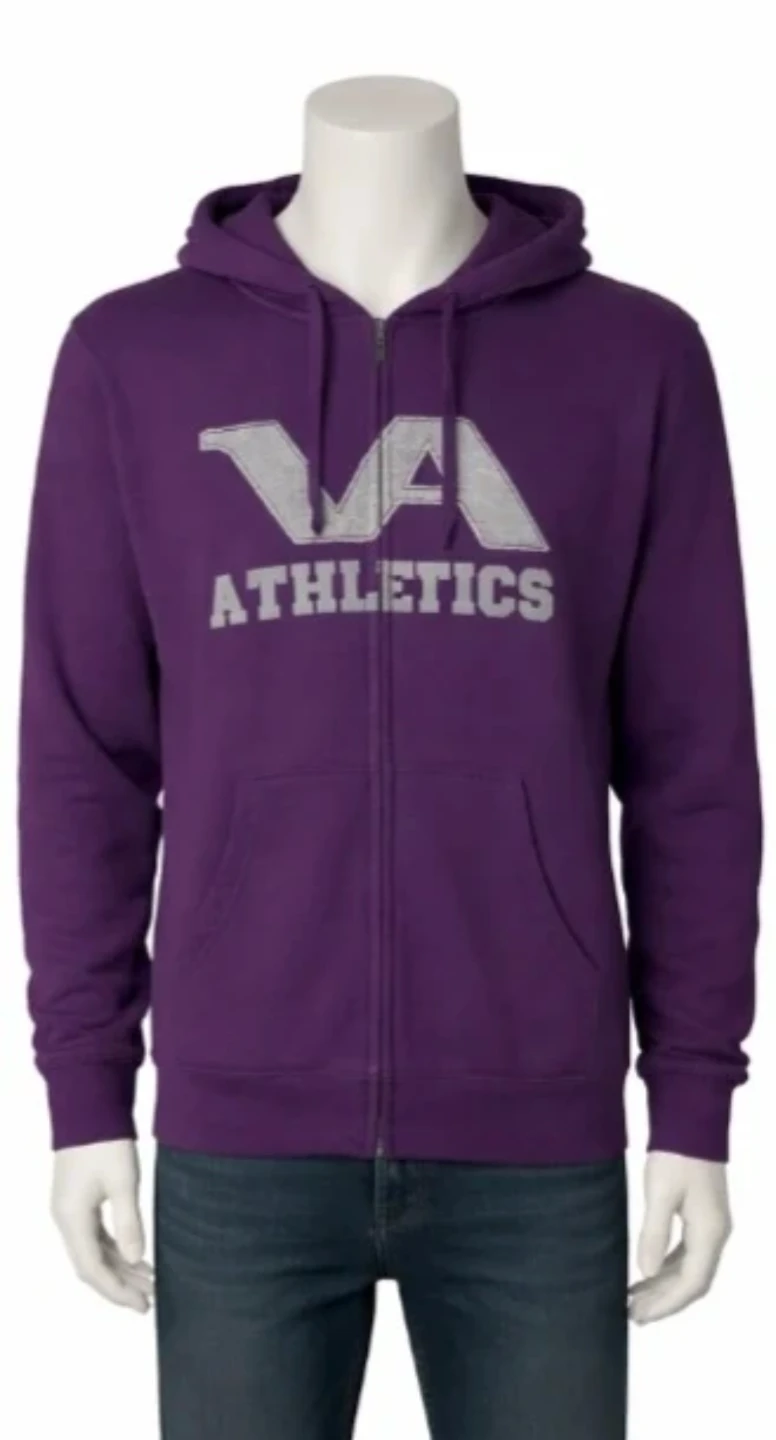 Purple zip-up hoodie sweater