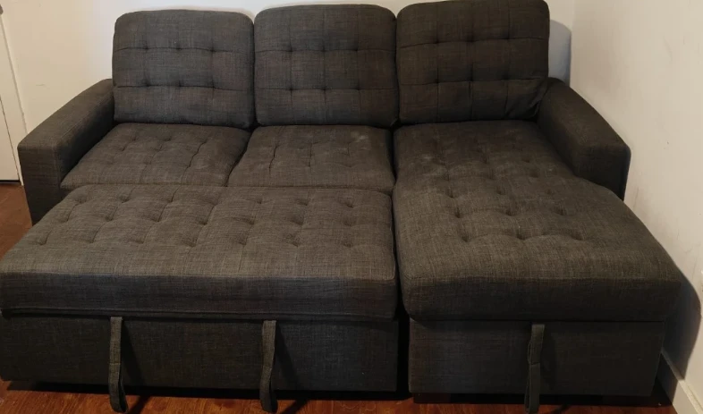 Dark Gray Sectional Sofa with Ottoman - photo 2