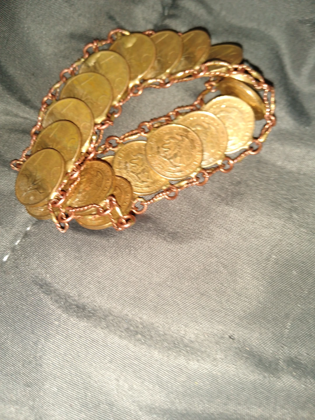 1954 Mexican coin bracelet handmade from 1950s - photo 2