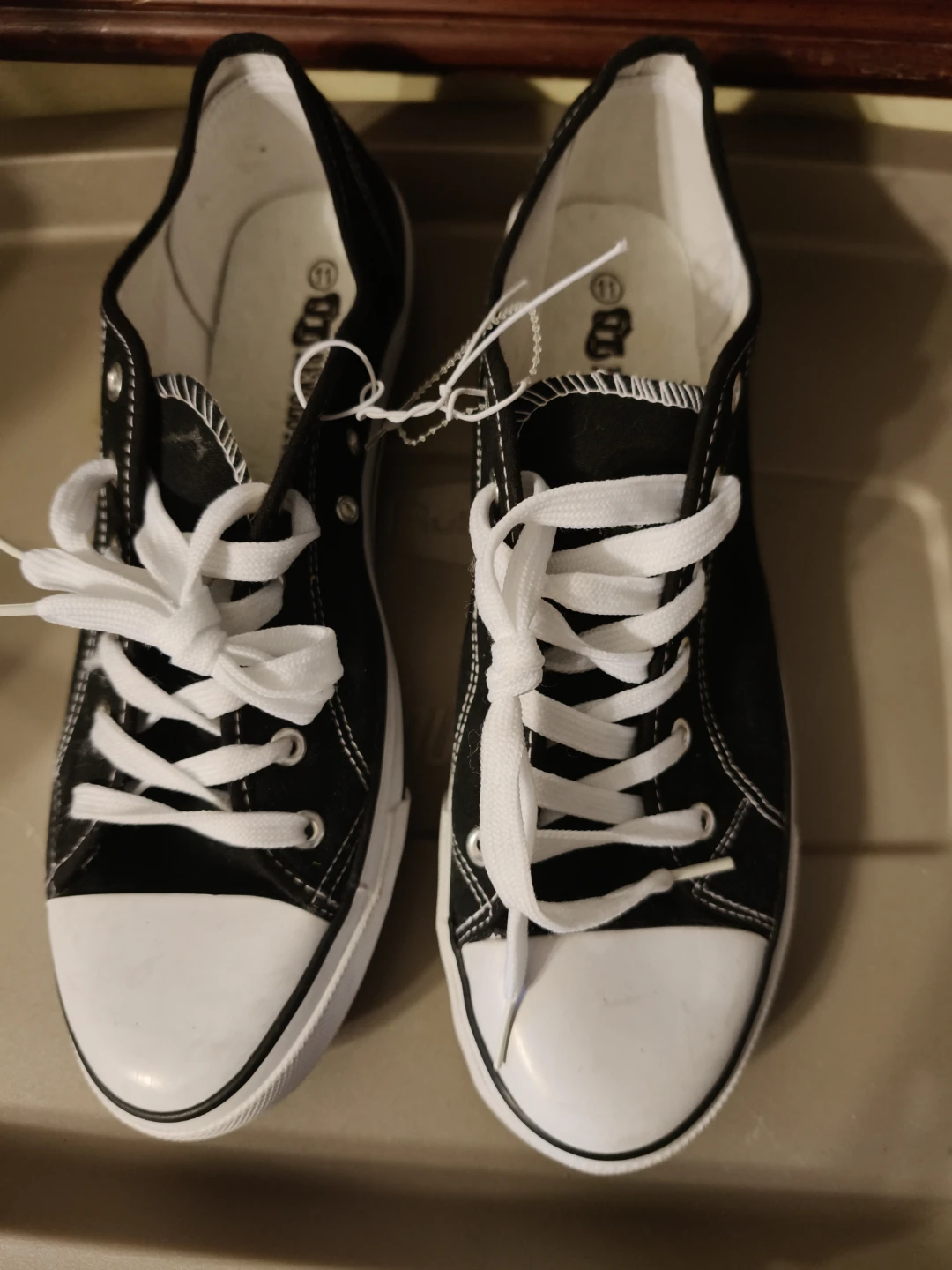 Revolution Black Canvas Sneakers - Size 11