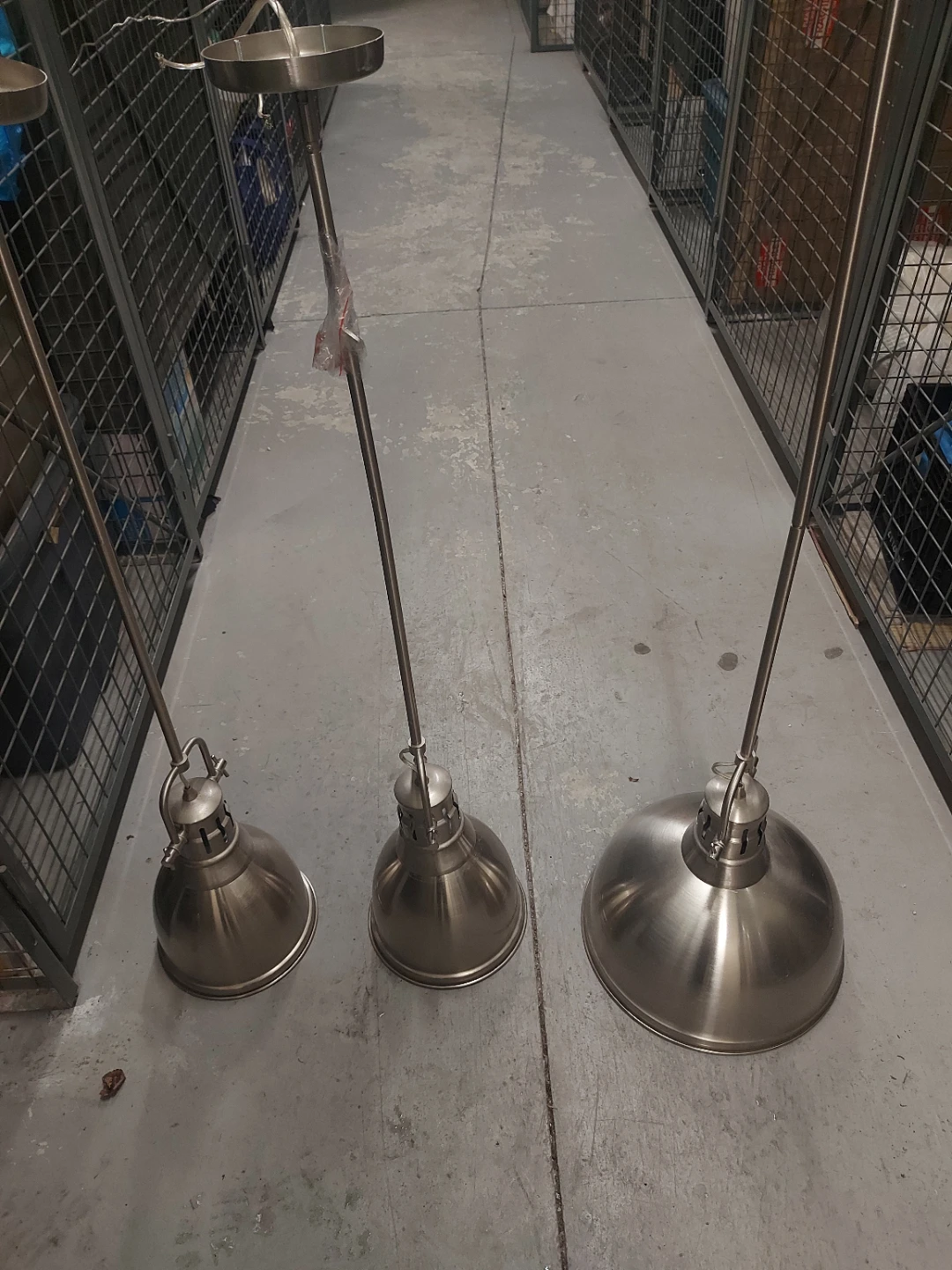 Set of 3 Brushed Nickel Pendant Lights - photo 2