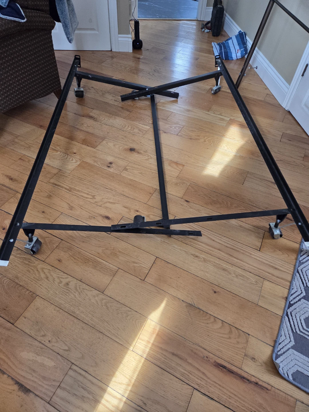 Metal Bed Frame Adjustable with Wheels