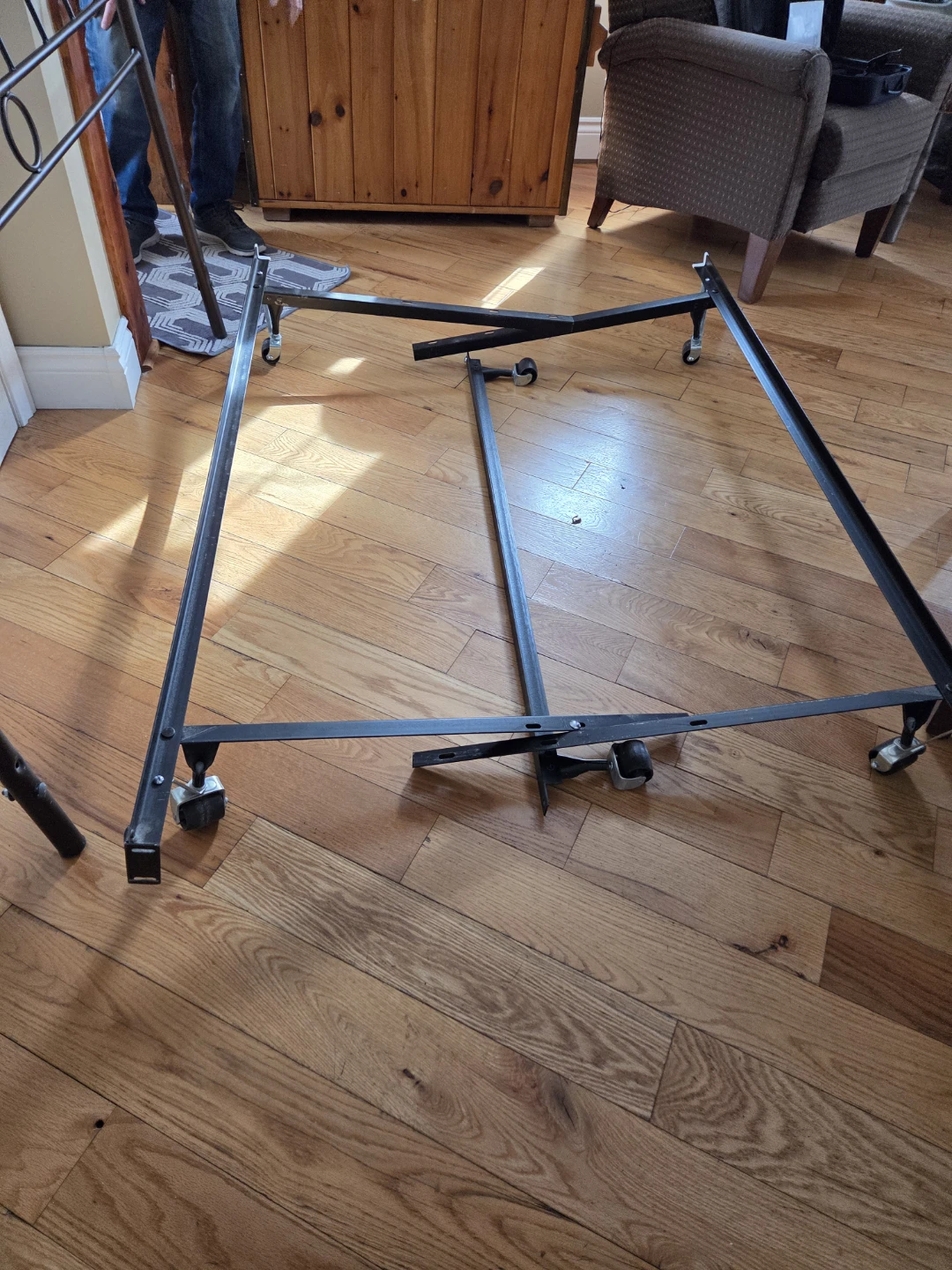 Metal Bed Frame Adjustable with Wheels - photo 2