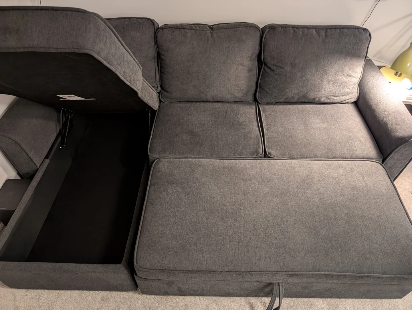 Structube Inter Sectional Sofa-bed with Storage - Dark Grey - photo 3